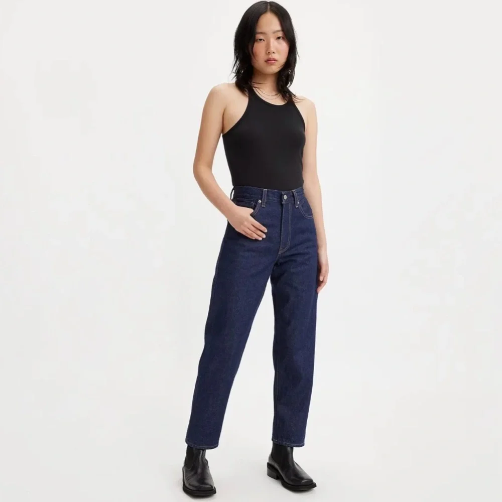 NWOT Levi’s Japanese Selvedge High Rise Column Women's Jeans - Dark Wash 30/27 - Picture 2 of 15